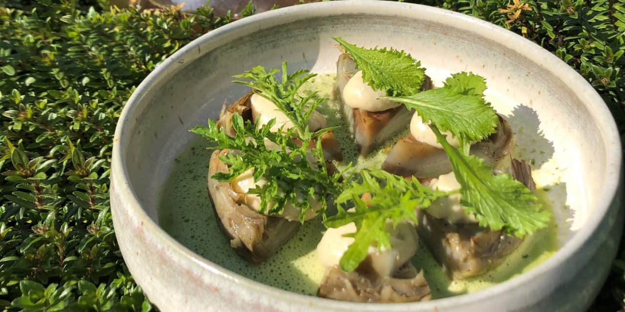 Artichoke heart with wild garlic by Nicolas Masse